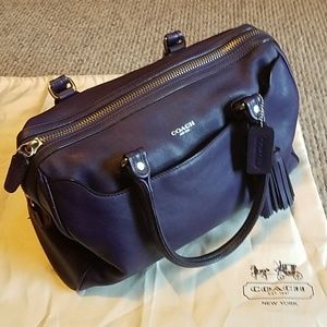 Coach Legacy Leather Haley Satchel Purse Purple